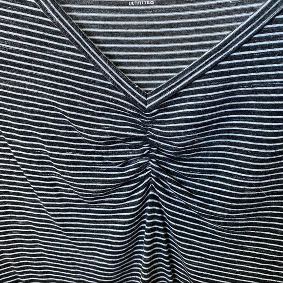American Eagle Black and White Stripe Tee - Picture 2 of 4